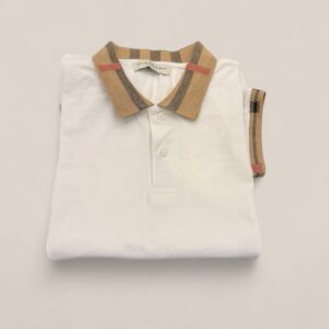Fine quality checked collar polo